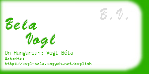bela vogl business card