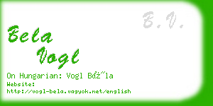 bela vogl business card